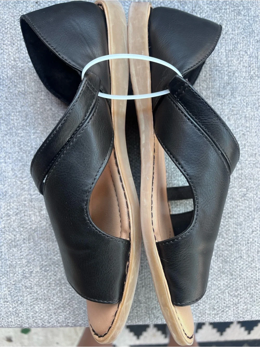 b.o.c. Melly Black Asymmetrical Half d'Orsay Flat Sandals Women's Size 11 M